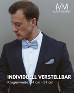 Massi Morino Fliege mit Einstecktuch Set Herren inkl. verstellbarer Schleife und Geschenkbox - Herren Fliegenset zur Hochzeit