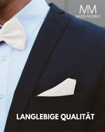 Massi Morino Fliege mit Einstecktuch Set Herren inkl. verstellbarer Schleife und Geschenkbox - Herren Fliegenset zur Hochzeit