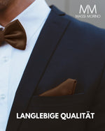 Massi Morino Fliege mit Einstecktuch Set Herren inkl. verstellbarer Schleife und Geschenkbox - Herren Fliegenset zur Hochzeit