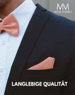 Massi Morino Fliege mit Einstecktuch Set Herren inkl. verstellbarer Schleife und Geschenkbox - Herren Fliegenset zur Hochzeit