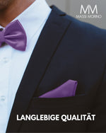 Massi Morino Fliege mit Einstecktuch Set Herren inkl. verstellbarer Schleife und Geschenkbox - Herren Fliegenset zur Hochzeit