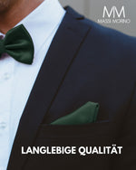 Massi Morino Fliege mit Einstecktuch Set Herren inkl. verstellbarer Schleife und Geschenkbox - Herren Fliegenset zur Hochzeit