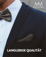Massi Morino Fliege mit Einstecktuch Set Herren inkl. verstellbarer Schleife und Geschenkbox - Herren Fliegenset zur Hochzeit