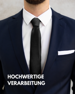 Massi Morino Schmale Krawatte für Herren, 6 cm, Slim Fit, Uni einfarbig - Schlips für Anzug, Business und Hochzeit