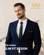 Massi Morino Schmale Krawatte für Herren, 6 cm, Slim Fit, Uni einfarbig - Schlips für Anzug, Business und Hochzeit
