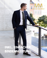 Massi Morino Schmale Krawatte für Herren, 6 cm, Slim Fit, Uni einfarbig - Schlips für Anzug, Business und Hochzeit
