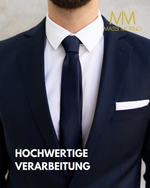 Massi Morino Schmale Krawatte für Herren, 6 cm, Slim Fit, Uni einfarbig - Schlips für Anzug, Business und Hochzeit
