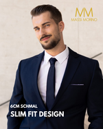 Massi Morino Schmale Krawatte für Herren, 6 cm, Slim Fit, Uni einfarbig - Schlips für Anzug, Business und Hochzeit