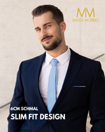 Massi Morino Schmale Krawatte für Herren, 6 cm, Slim Fit, Uni einfarbig - Schlips für Anzug, Business und Hochzeit