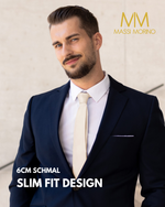 Massi Morino Schmale Krawatte für Herren, 6 cm, Slim Fit, Uni einfarbig - Schlips für Anzug, Business und Hochzeit
