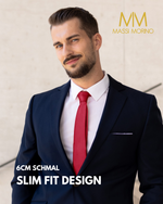 Massi Morino Schmale Krawatte für Herren, 6 cm, Slim Fit, Uni einfarbig - Schlips für Anzug, Business und Hochzeit
