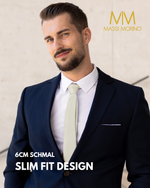 Massi Morino Schmale Krawatte für Herren, 6 cm, Slim Fit, Uni einfarbig - Schlips für Anzug, Business und Hochzeit