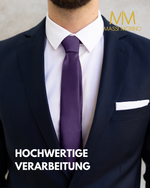 Massi Morino Schmale Krawatte für Herren, 6 cm, Slim Fit, Uni einfarbig - Schlips für Anzug, Business und Hochzeit