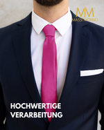 Massi Morino Schmale Krawatte für Herren, 6 cm, Slim Fit, Uni einfarbig - Schlips für Anzug, Business und Hochzeit