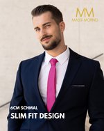 Massi Morino Schmale Krawatte für Herren, 6 cm, Slim Fit, Uni einfarbig - Schlips für Anzug, Business und Hochzeit