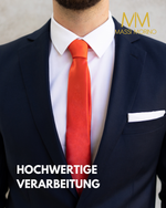 Massi Morino Schmale Krawatte für Herren, 6 cm, Slim Fit, Uni einfarbig - Schlips für Anzug, Business und Hochzeit