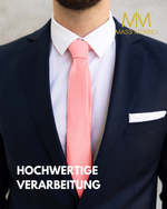 Massi Morino Schmale Krawatte für Herren, 6 cm, Slim Fit, Uni einfarbig - Schlips für Anzug, Business und Hochzeit