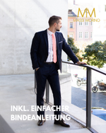 Massi Morino Schmale Krawatte für Herren, 6 cm, Slim Fit, Uni einfarbig - Schlips für Anzug, Business und Hochzeit