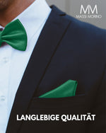 Massi Morino Fliege mit Einstecktuch Set Herren inkl. verstellbarer Schleife und Geschenkbox - Herren Fliegenset zur Hochzeit