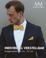 Massi Morino Fliege mit Einstecktuch Set Herren inkl. verstellbarer Schleife und Geschenkbox - Herren Fliegenset zur Hochzeit