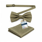 Massi Morino Fliege mit Einstecktuch Set Herren inkl. verstellbarer Schleife und Geschenkbox - Herren Fliegenset zur Hochzeit