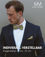 Massi Morino Fliege mit Einstecktuch Set Herren inkl. verstellbarer Schleife und Geschenkbox - Herren Fliegenset zur Hochzeit