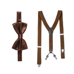 Massi Morino Hosenträger mit Fliege Set Herren und Damen inkl. verstellbarer Fliege und Geschenkbox - Y-Form Hosenträger zur Hochzeit