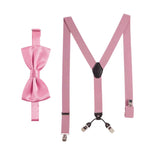 Massi Morino Hosenträger mit Fliege Set Herren und Damen inkl. verstellbarer Fliege und Geschenkbox - Y-Form Hosenträger zur Hochzeit