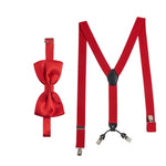Massi Morino Hosenträger mit Fliege Set Herren und Damen inkl. verstellbarer Fliege und Geschenkbox - Y-Form Hosenträger zur Hochzeit
