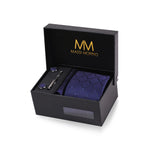 Massi Morino Krawatte mit Einstecktuch Set Herren inkl. Manschettenknöpfe, Krawattennadel und Geschenkbox - Männer Krawattenset zur Hochzeit