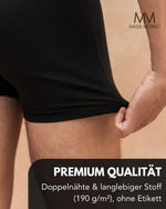 Massi Morino Boxershorts Herren Baumwolle Schwarz - Unterhosen mit breitem Gummibund, ohne Etikett, atmungsaktiv (S–4XL) - Einzeln, 6er- oder 10er-Pack