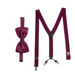 Massi Morino Hosenträger mit Fliege Set Herren und Damen inkl. verstellbarer Fliege und Geschenkbox - Y-Form Hosenträger zur Hochzeit