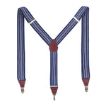 Massi Morino HosenträHerren 3,5 cm mit Echtleder - Y-Form Suspenders elastisch verstellbar inkl. Geschenkbox